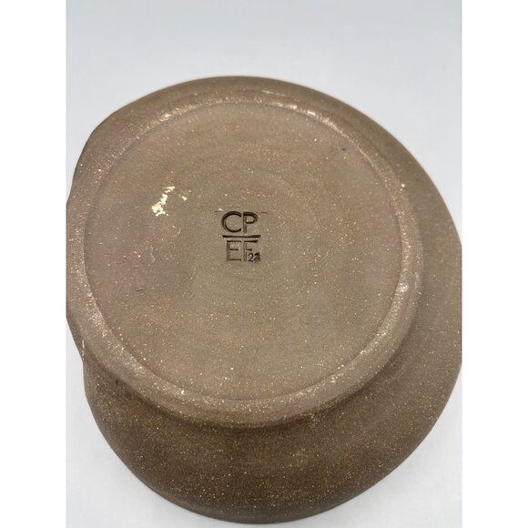 Handmade Ceramic Chip Dip Bread Oil Plate Speckled‎ Brown Pottery Swirl - Picture 5 of 6